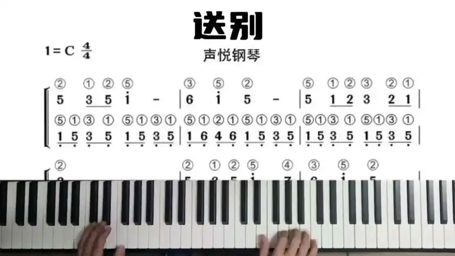 《送别》钢琴简谱带指法版
