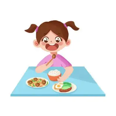 儿童开心吃饭卡通人物png素材吃饭人物