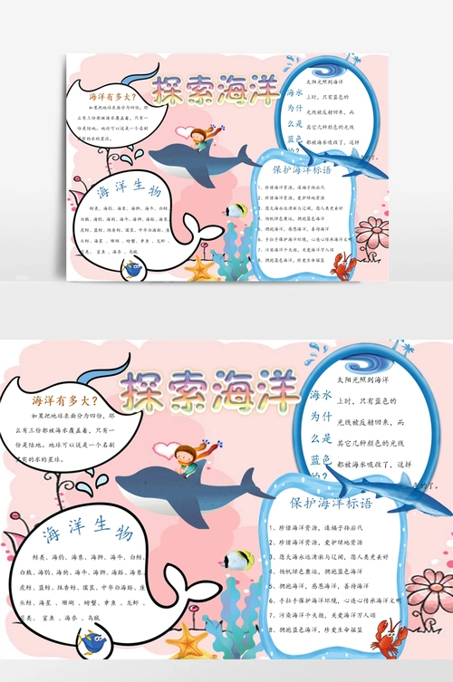 探索海洋 (3)小报手抄报