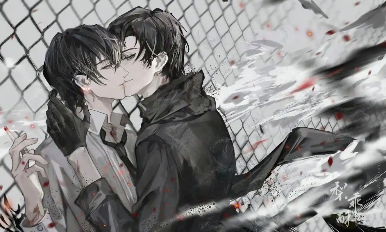 他们在警告声中接吻[心][泪奔]#全球高考#  lof画师:梨乖酥