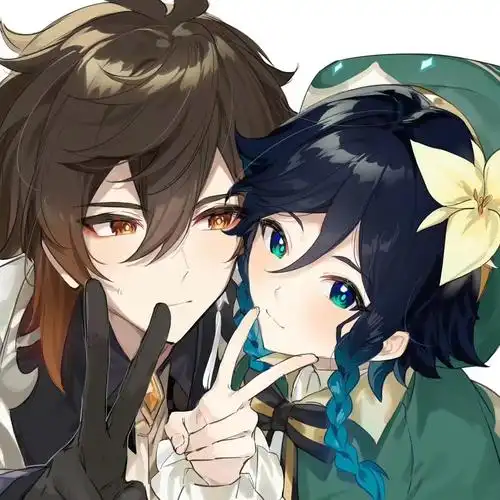 插画搬运钟离温迪双神