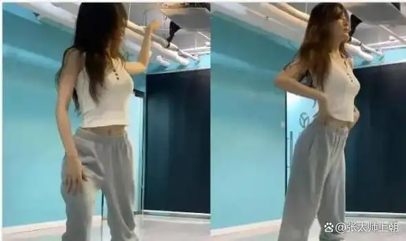 徐璐练出马甲线背心配运动裤跳舞清爽十足腰比老师细一圈