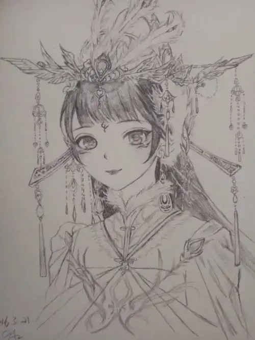 动漫女孩简笔画奇迹暖暖古装少女怎么画古装少女简笔画画法步骤教程