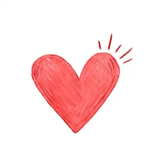 手绘心形图标在白色背景上的图示