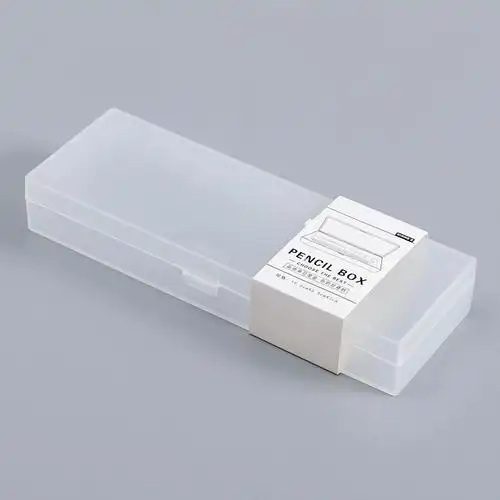 简约无印良品笔盒muji磨砂透明铅笔盒学生收纳文具袋pp塑料文具盒