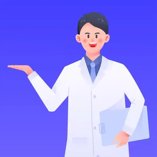 卡通医院穿着白大褂的医生医疗健康矢量插图