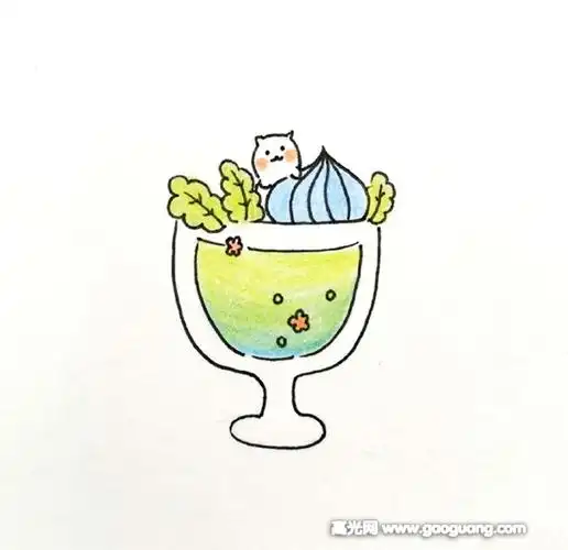 夏日饮品简笔画图集,可爱的饮品简笔画作品大全