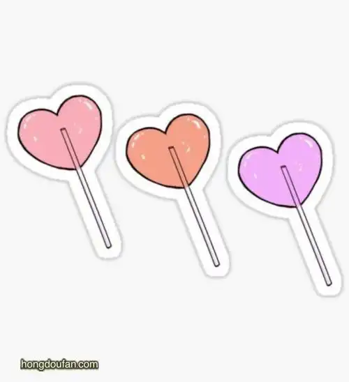 三颗爱心棒棒糖!手绘卡通棒棒糖简笔画大全