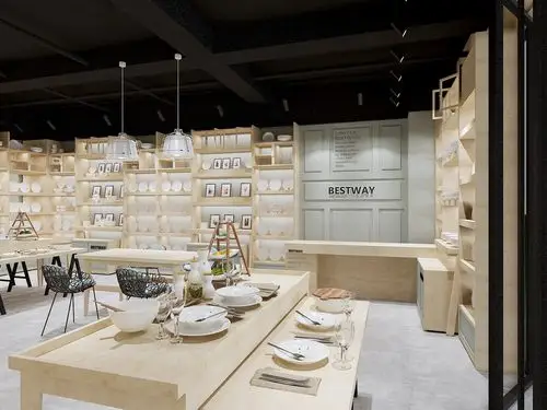 兰溪超市日用品展示柜装修效果图 精思-瓷砖展厅展示柜厂家定做