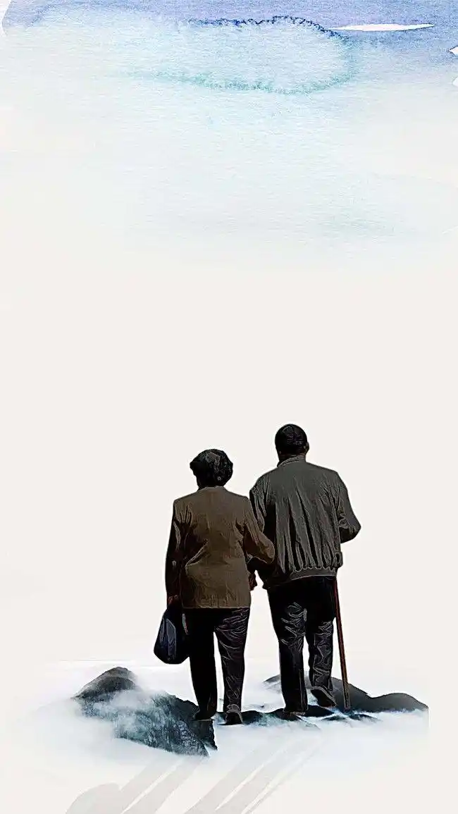 中国风父母背影孝敬双亲温馨手机背景- html素材网
