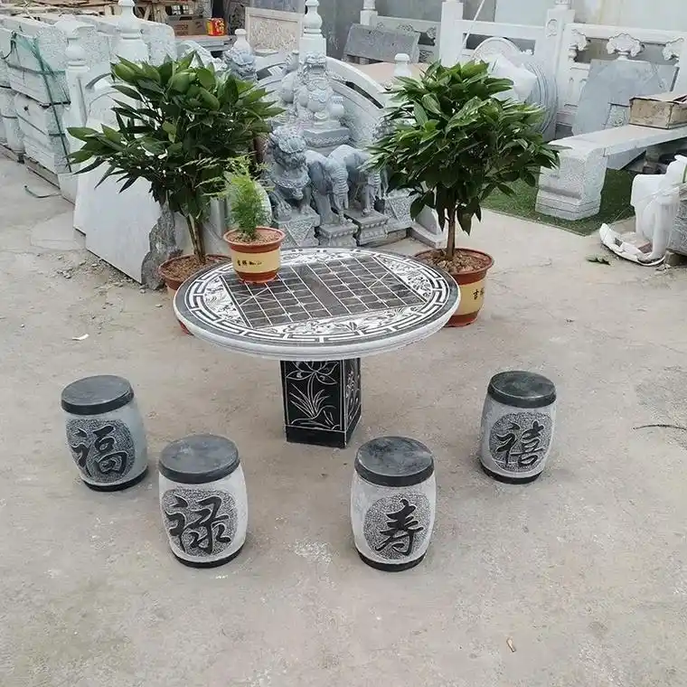 青石棋盘桌生产厂家石桌石凳庭院