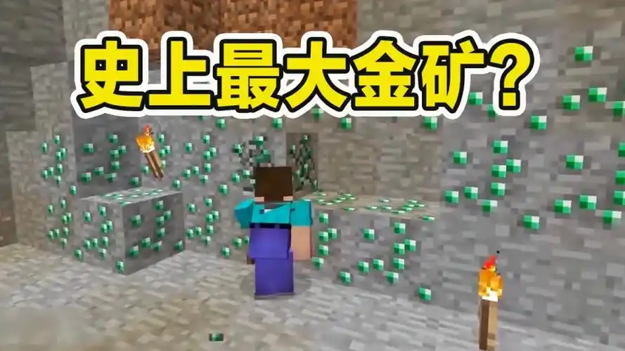 我的世界菜鸟意外发现史上最大金矿赚发了