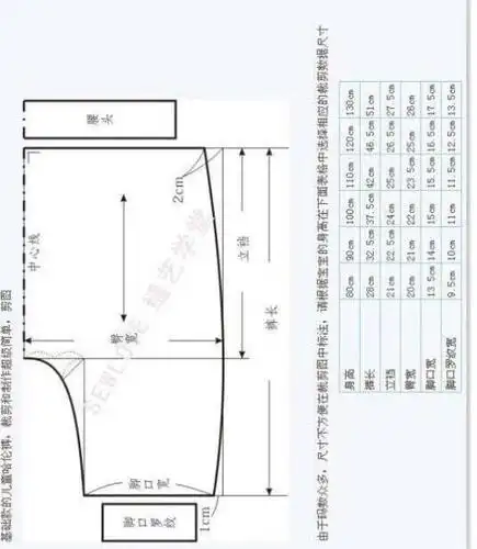 宝宝哈伦裤裁剪图新生儿裤子裁剪图婴儿裤子裁剪纸样