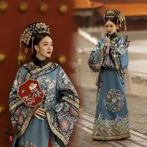 400人付款淘宝清朝吉服贵妃皇后正装故宫拍摄写真服满