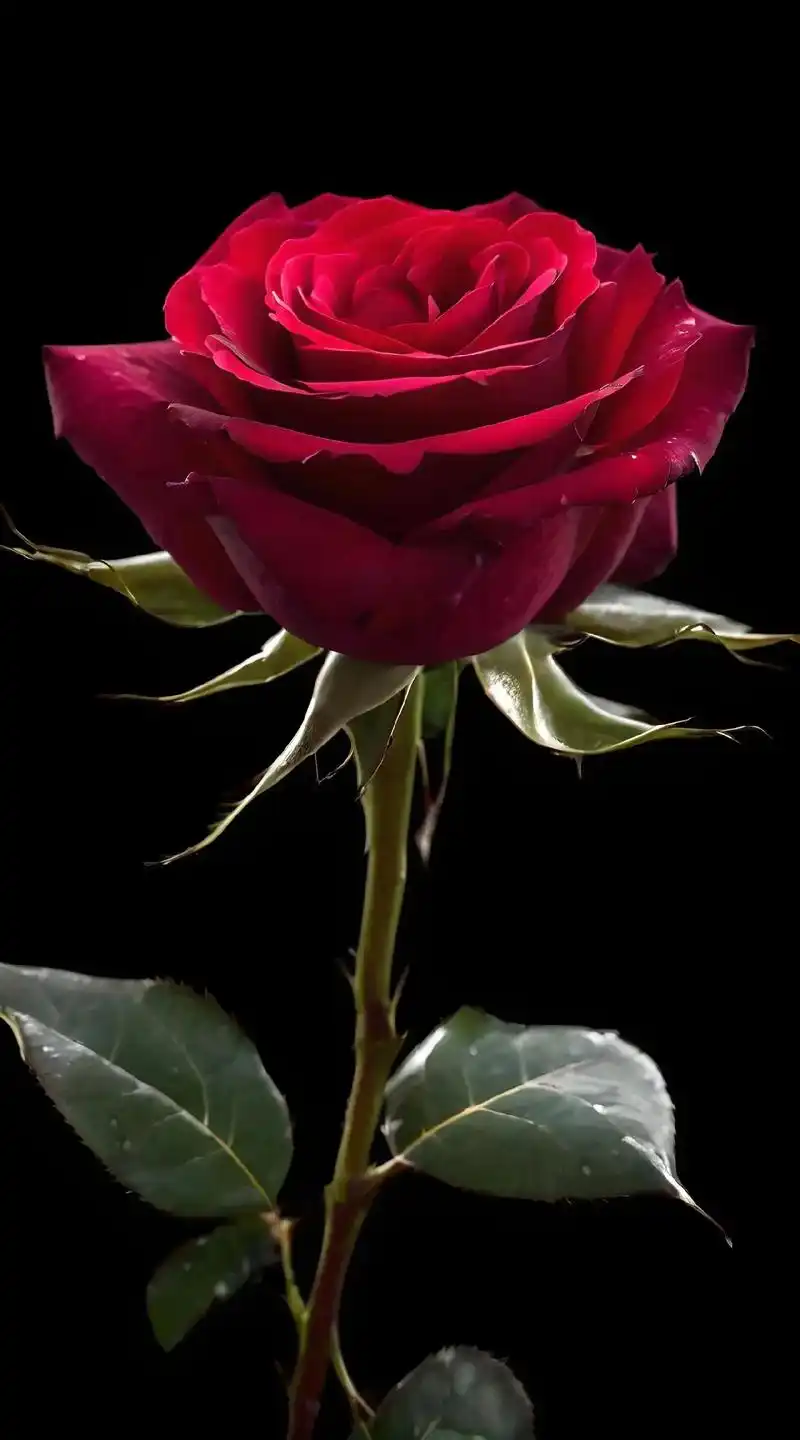 在黑暗背景下的虚幻光谱红玫瑰,高清,8k,圣诞,宽高比 2: - 抖音