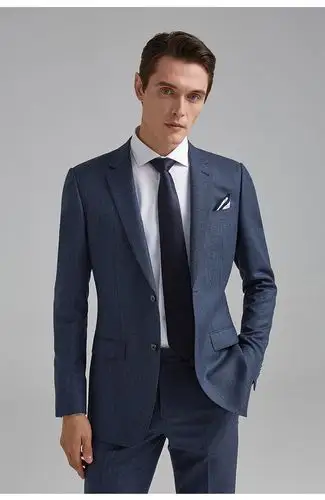 培罗蒙baromon西服套装男修身职业西装条纹西装套装男商务正装西服男