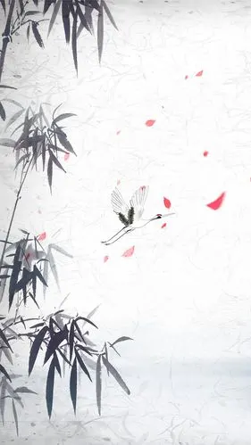 中国风竹叶psd分层h5背景素材