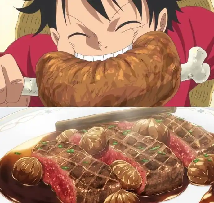 当海贼王成为美食番,路飞大口吃肉,弗兰奇上演肥宅三件套