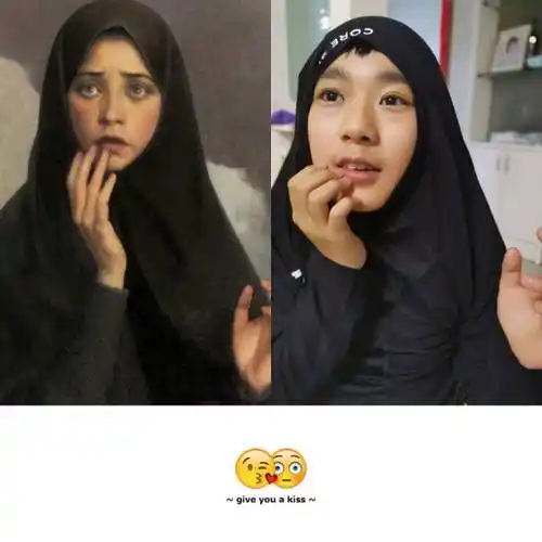 《世界名画模仿秀》——实验中学七年级创意美术课作品展