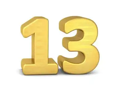 3d 数字 13 金照片