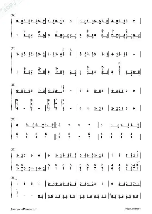 王者同行-华丽独奏-王者荣耀两周年bgm双手简谱预览2