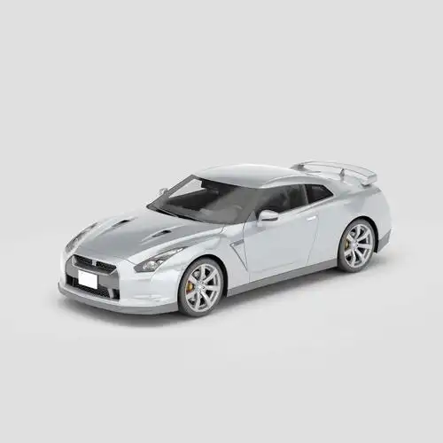 银色尼桑gtr汽车3d模型