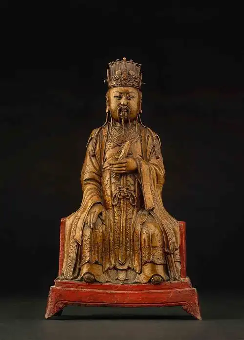 铜鎏金玉皇大帝像