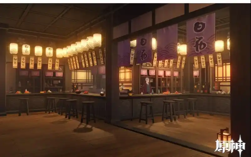 max场景建模在努力一比一还原原神这个酒馆的场景了