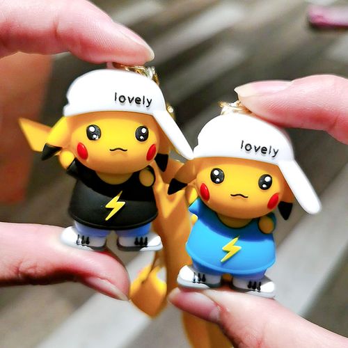 新款神奇宝贝皮卡丘钥匙扣挂件情侣创意公仔包挂饰闺蜜同款锁匙扣