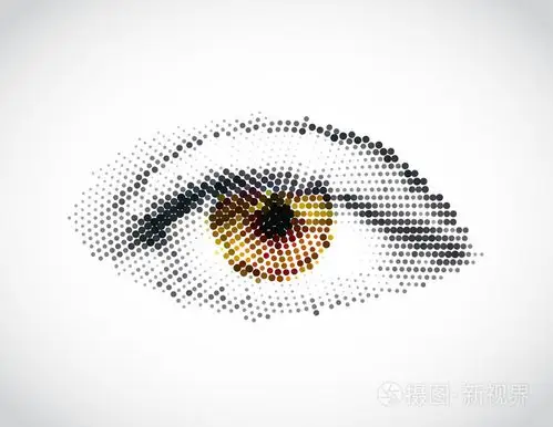 由点的抽象女人黄色眼睛.矢量