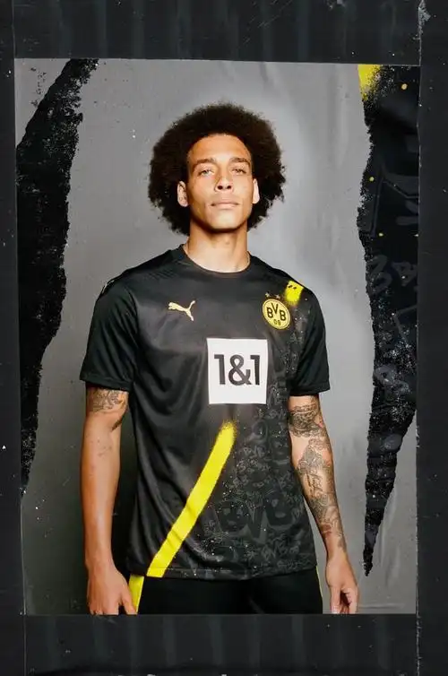 黑色主调黄色涂鸦多特蒙德正式发布202021赛季客场球衣
