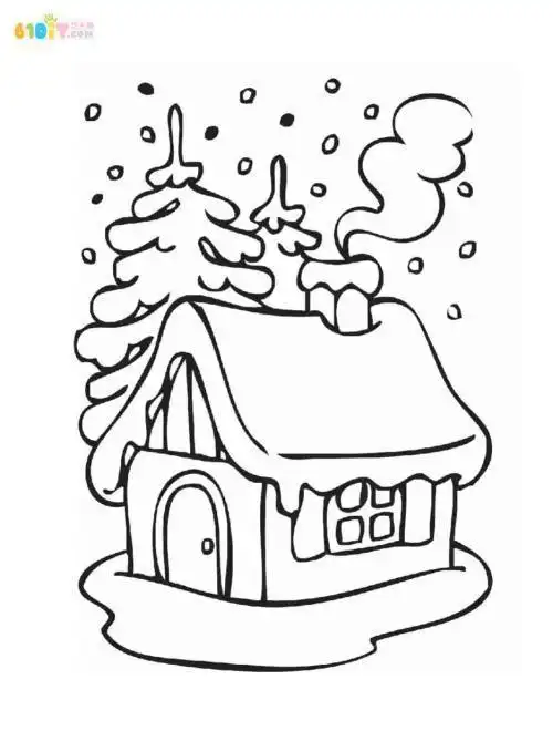 简笔画风景下雪天教程