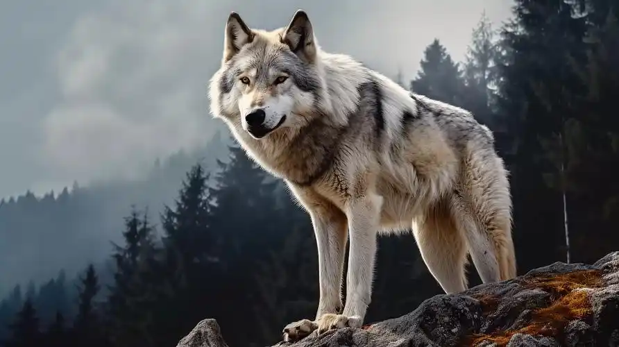 大自然野生动物狼有气势的野狼