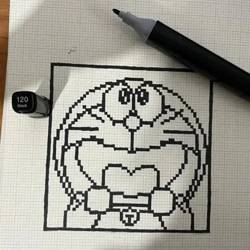 像素画临摹四哆啦a梦