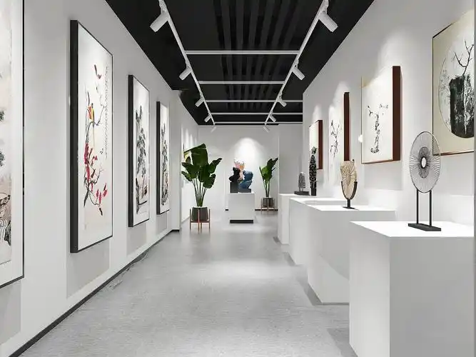 画展艺术展厅su模型下载