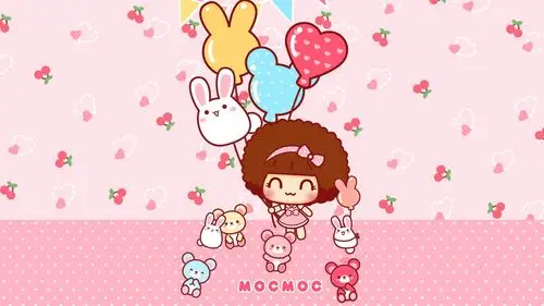 摩丝摩丝可爱粉色卡通图片桌面壁纸高清大图预览1920x1080_卡通动漫