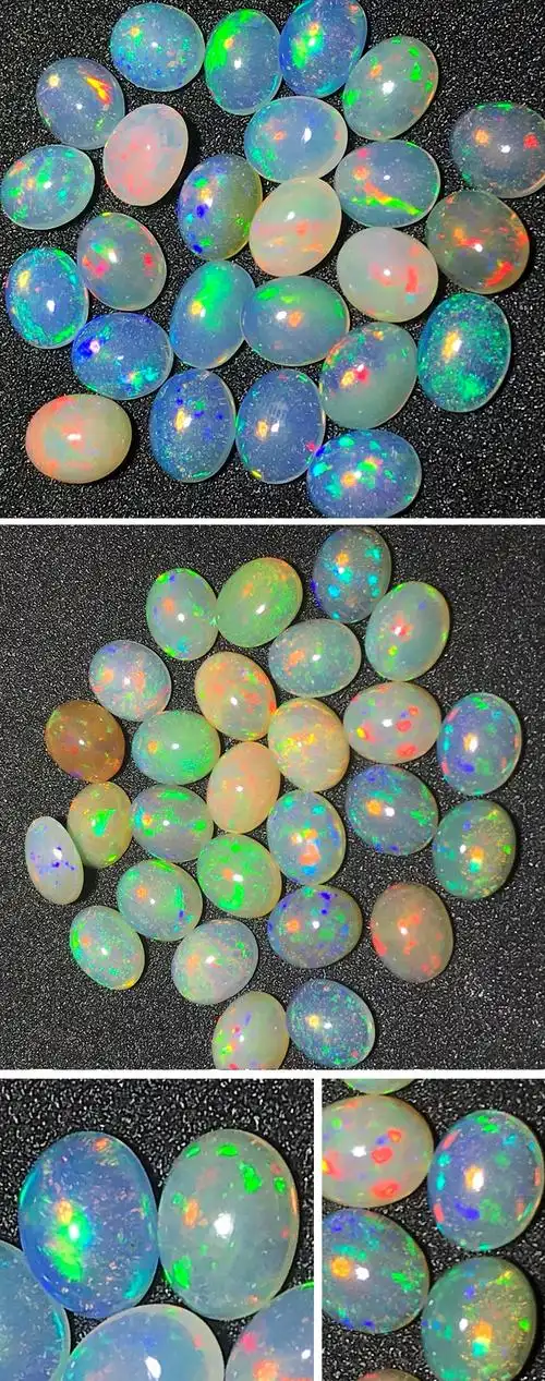 无优化澳宝蛋白石欧泊裸石戒面宝石火彩好可定制镶嵌戒指吊坠 椭圆8*