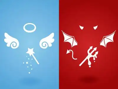 天使与魔鬼概念照片