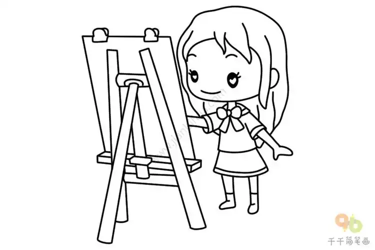 可爱的画家简笔画教程