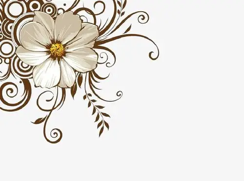 ppt幻灯片边角花朵素材