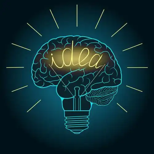 抽象矢量大脑运算的创意插图