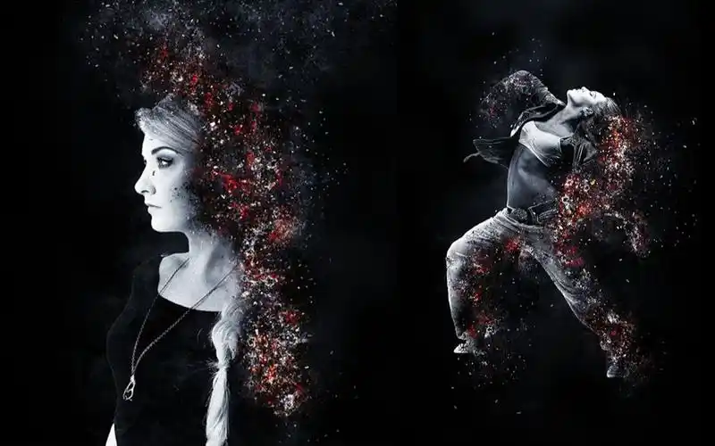 光影碎片化消失ps人物消逝效果动作教程