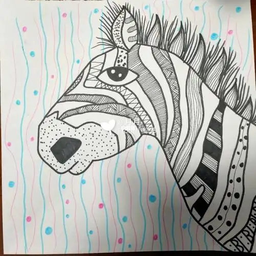 创意线描斑马