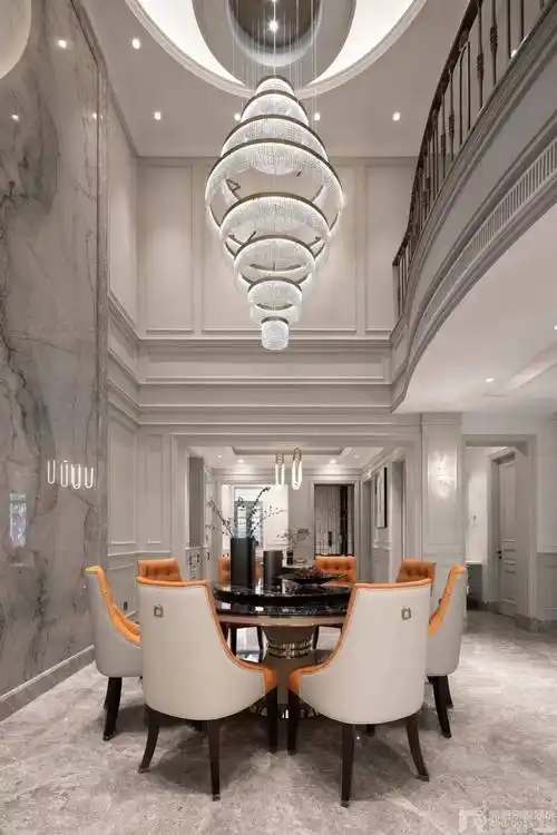 富春壹号院410㎡简欧轻奢混搭设计诠释浪漫细腻的生活格调实景图