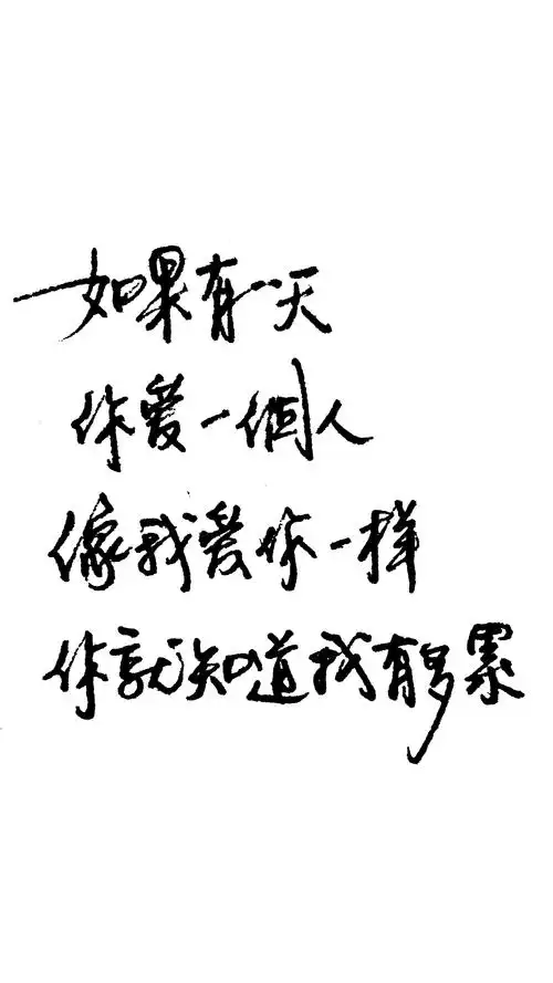 如果有一天 你爱一个人 像我爱你一样 你就知道我有多累