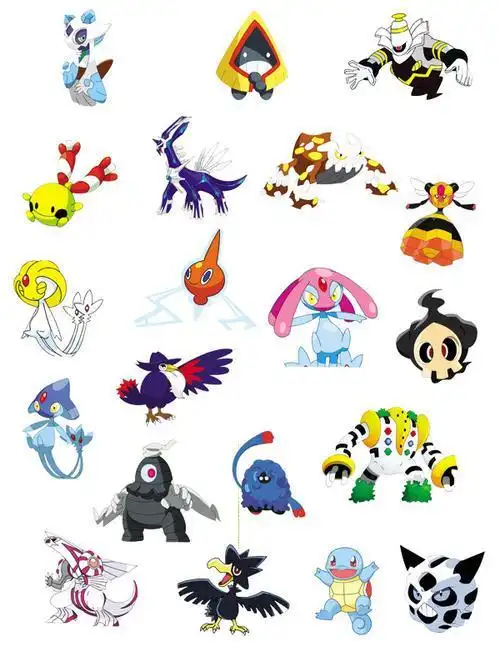 精灵宝可梦中的所有神奇宝贝简笔画
