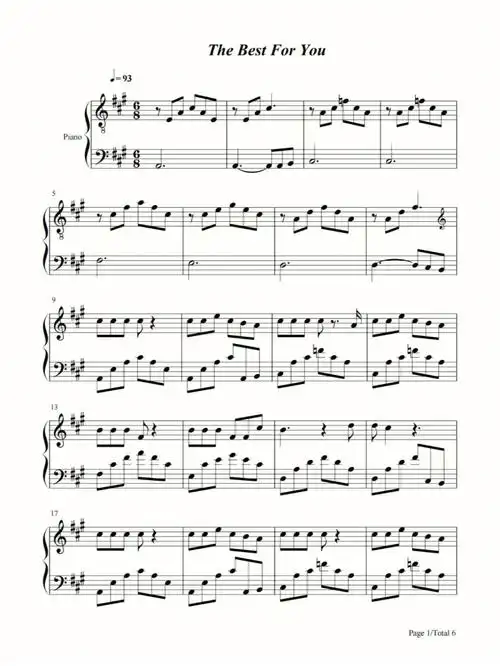 钢琴谱thebestforyou