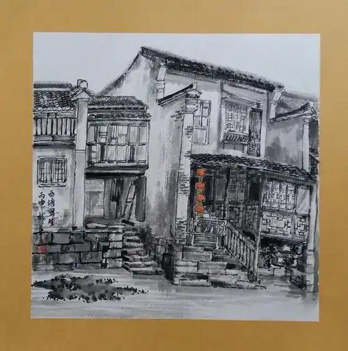 中国画艺术创作院画家方树华-浙江西塘古镇写生作品