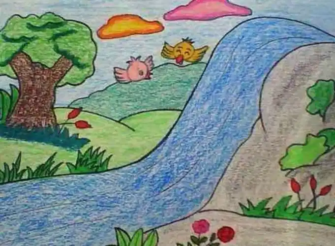 春天在哪小朋友的画笔里,宝贝们快快拿出画笔来描绘出你心中的春天吧