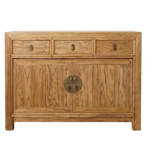 中式玄关实木储物柜新中式柜子榆木家具仿古复古门厅